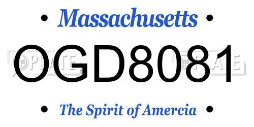 OGD8081 Massachusetts License Plate