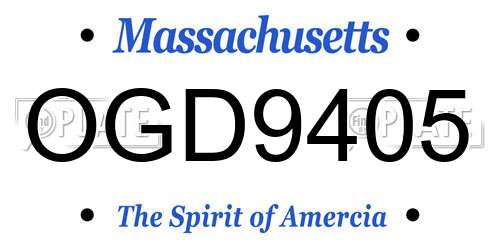 OGD9405 Massachusetts License Plate