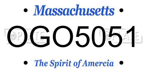 OGO5051 Massachusetts License Plate