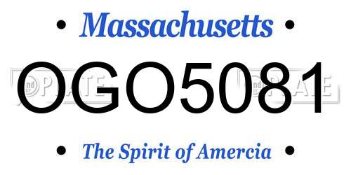 OGO5081 Massachusetts License Plate