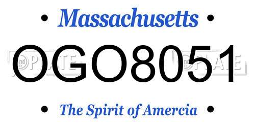 OGO8051 Massachusetts License Plate