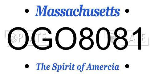 OGO8081 Massachusetts License Plate
