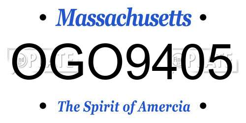 OGO9405 Massachusetts License Plate