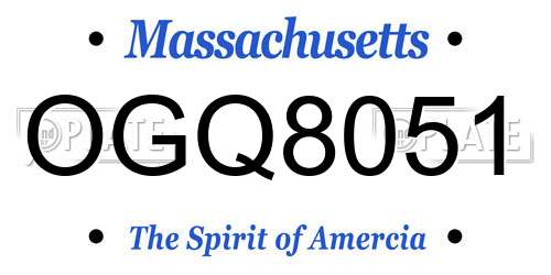 OGQ8051 Massachusetts License Plate