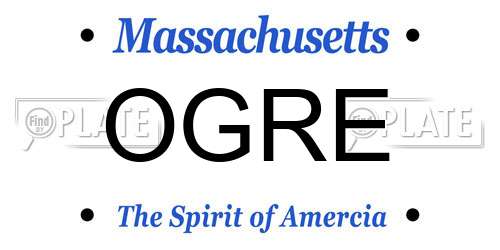 OGRE Massachusetts License Plate