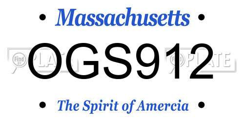 OGS912 Massachusetts License Plate