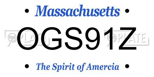 OGS91Z Massachusetts License Plate