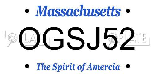 OGSJ52 Massachusetts License Plate