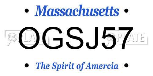 OGSJ57 Massachusetts License Plate