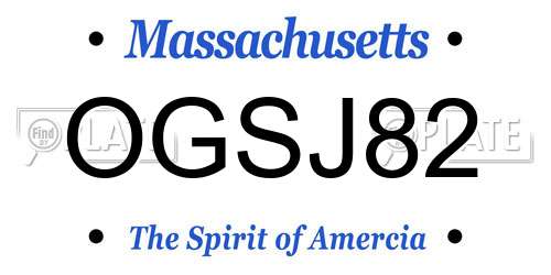 OGSJ82 Massachusetts License Plate
