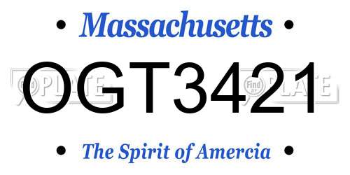 OGT3421 Massachusetts License Plate