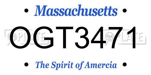 OGT3471 Massachusetts License Plate