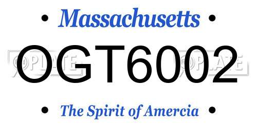 OGT6002 Massachusetts License Plate