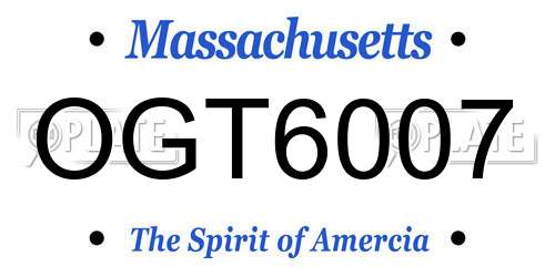 OGT6007 Massachusetts License Plate