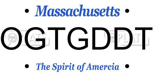 OGTGDDT Massachusetts License Plate
