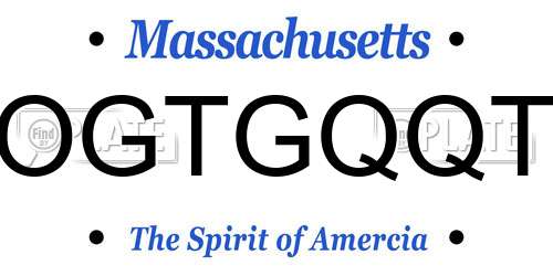 OGTGQQT Massachusetts License Plate