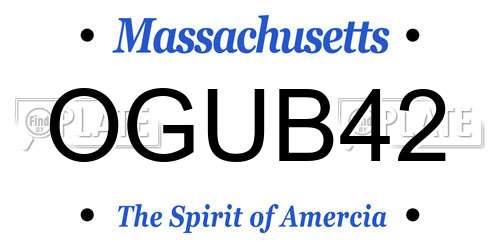 OGUB42 Massachusetts License Plate