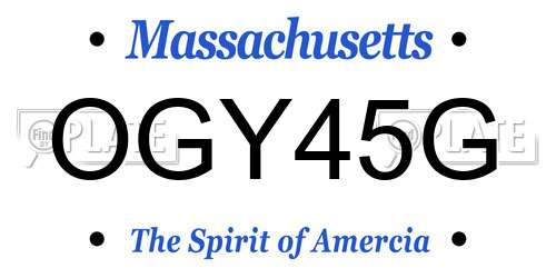 OGY45G Massachusetts License Plate