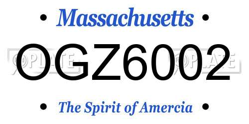 OGZ6002 Massachusetts License Plate