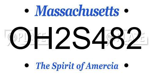 OH2S482 Massachusetts License Plate