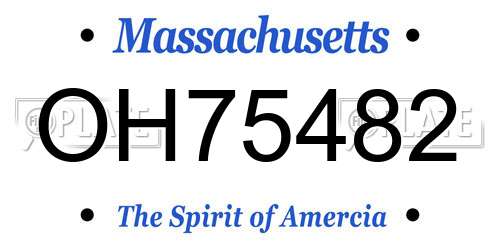 OH75482 Massachusetts License Plate