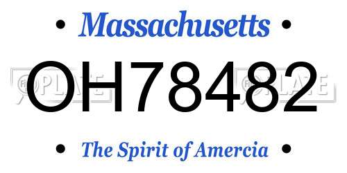 OH78482 Massachusetts License Plate