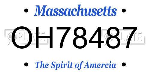 OH78487 Massachusetts License Plate