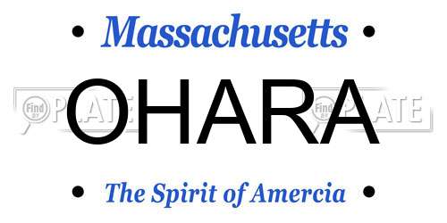 OHARA Massachusetts License Plate