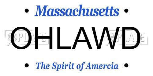 OHLAWD Massachusetts License Plate
