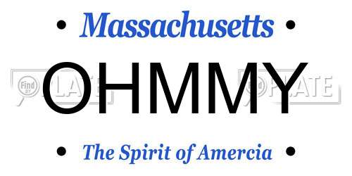 OHMMY Massachusetts License Plate