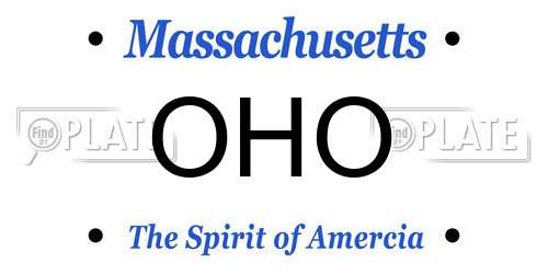 OHO Massachusetts License Plate