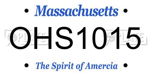 OHS1015 Massachusetts License Plate