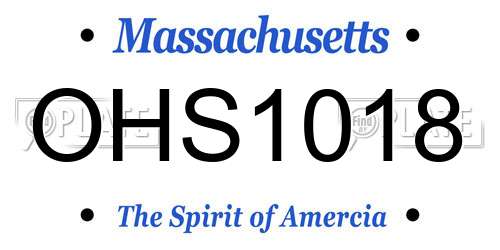 OHS1018 Massachusetts License Plate