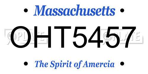 OHT5457 Massachusetts License Plate