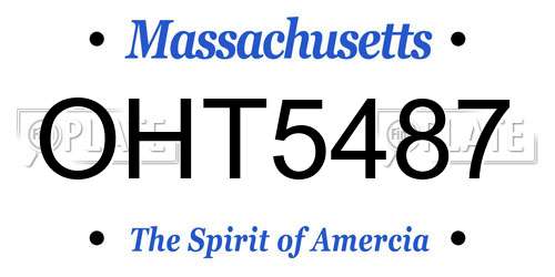 OHT5487 Massachusetts License Plate