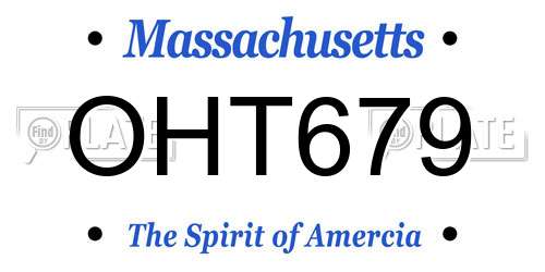 OHT679 Massachusetts License Plate
