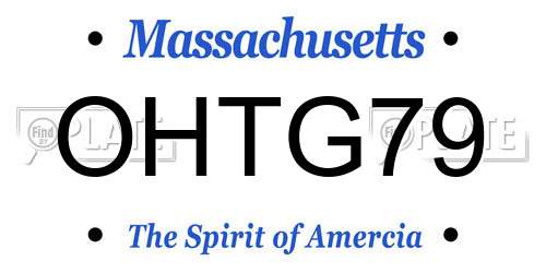 OHTG79 Massachusetts License Plate