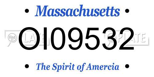 OI09532 Massachusetts License Plate