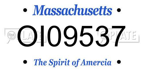 OI09537 Massachusetts License Plate