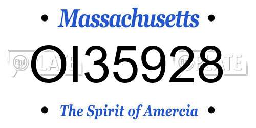 OI35928 Massachusetts License Plate