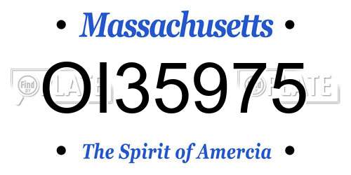 OI35975 Massachusetts License Plate
