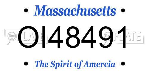 OI48491 Massachusetts License Plate