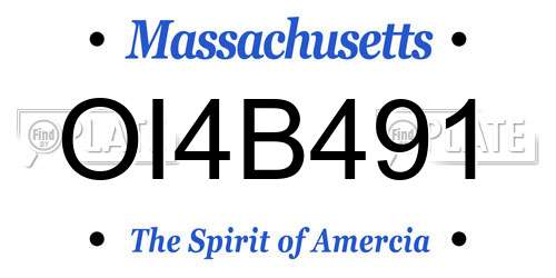 OI4B491 Massachusetts License Plate