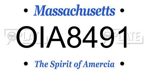 OIA8491 Massachusetts License Plate