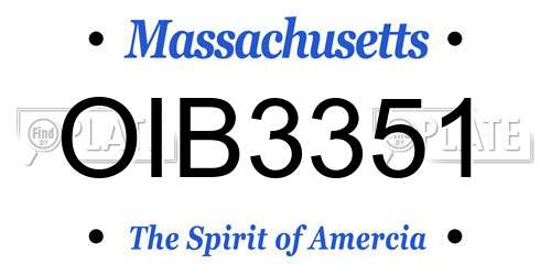 OIB3351 Massachusetts License Plate
