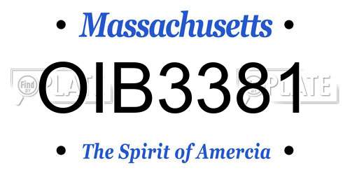 OIB3381 Massachusetts License Plate