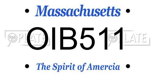 OIB511 Massachusetts License Plate