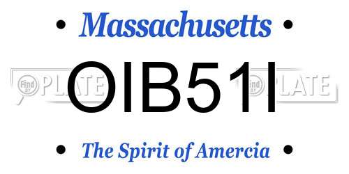 OIB51I Massachusetts License Plate