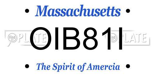 OIB81I Massachusetts License Plate