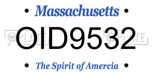 OID9532 Massachusetts License Plate